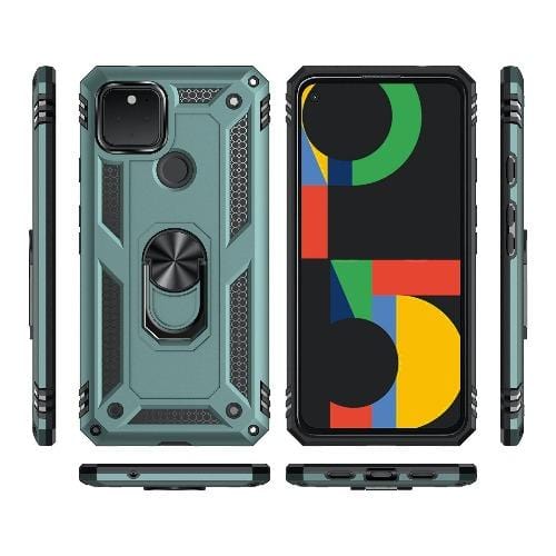 SaharaCase - Military Kickstand Series Case - Google Pixel 5 - Green - Sahara Case LLC