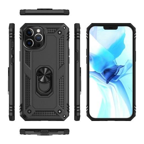 SaharaCase - Military Kickstand Series Case - iPhone 12 & iPhone 12 Pro 6.1" - Black - Sahara Case LLC