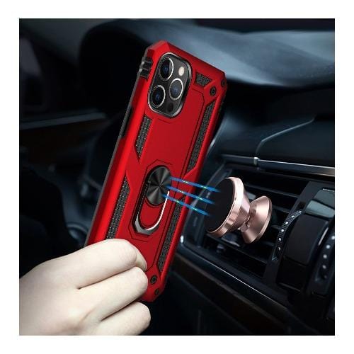 SaharaCase - Military Kickstand Series Case - iPhone 12 & iPhone 12 Pro 6.1" - Red - Sahara Case LLC