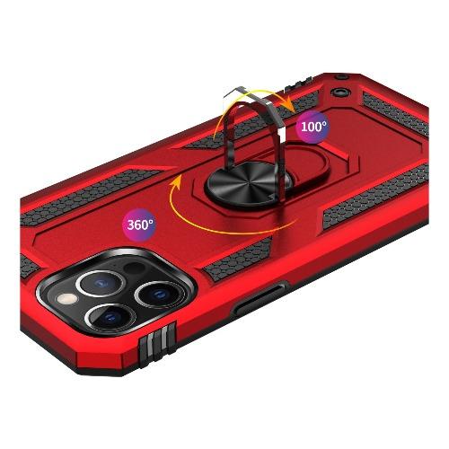 SaharaCase - Military Kickstand Series Case - iPhone 12 & iPhone 12 Pro 6.1" - Red - Sahara Case LLC