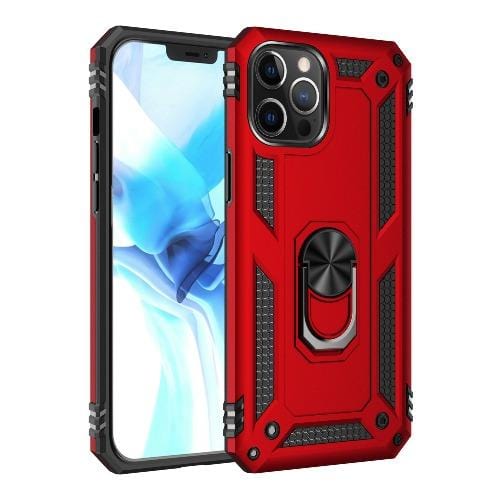 SaharaCase - Military Kickstand Series Case - iPhone 12 & iPhone 12 Pro 6.1" - Red - Sahara Case LLC