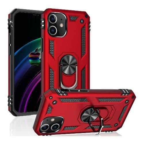 SaharaCase - Military Kickstand Series Case - iPhone 12 Mini 5.4" - Red - Sahara Case LLC
