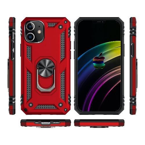 SaharaCase - Military Kickstand Series Case - iPhone 12 Mini 5.4" - Red - Sahara Case LLC