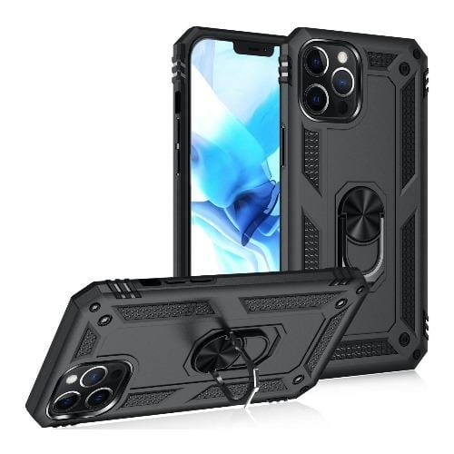 SaharaCase - Military Kickstand Series Case - iPhone 12 Pro Max 6.7" - Black - Sahara Case LLC