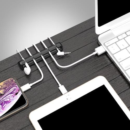 SaharaCase - USB Cable Holder Organizer (4-Pack) - Black - Sahara Case LLC