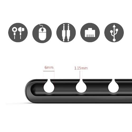 SaharaCase - USB Cable Holder Organizer (4-Pack) - Black - Sahara Case LLC