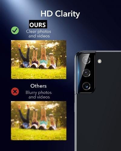 ZeroDamage - FlexiGlass Camera Lens Protector - for Samsung Galaxy S21+ Plus 5G (2-Pack) - Black - Sahara Case LLC