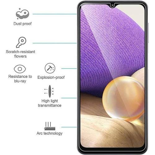 ZeroDamage - Tempered Glass Screen Protector for Samsung Galaxy A32 5G (2021) (2-Pack) - Clear - Sahara Case LLC