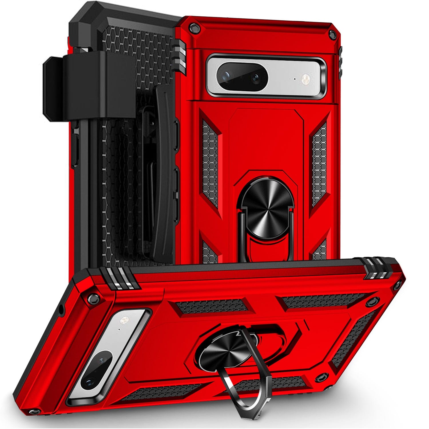 Military Kickstand Series Case for Google Pixel 7a (2023) - Red