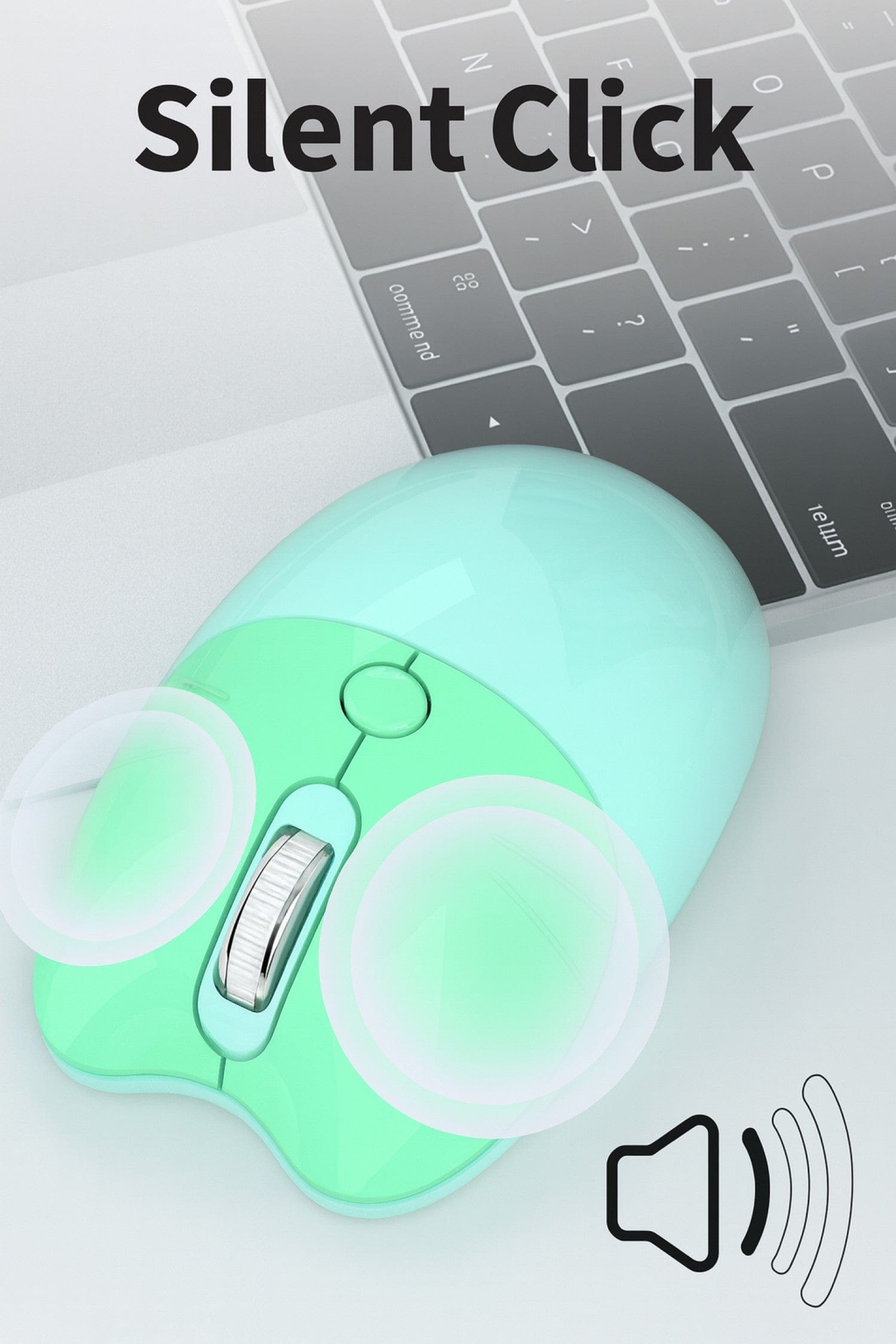 Wireless Keyboard & Mouse Combo - Silent Click, Colorful 104 Keys