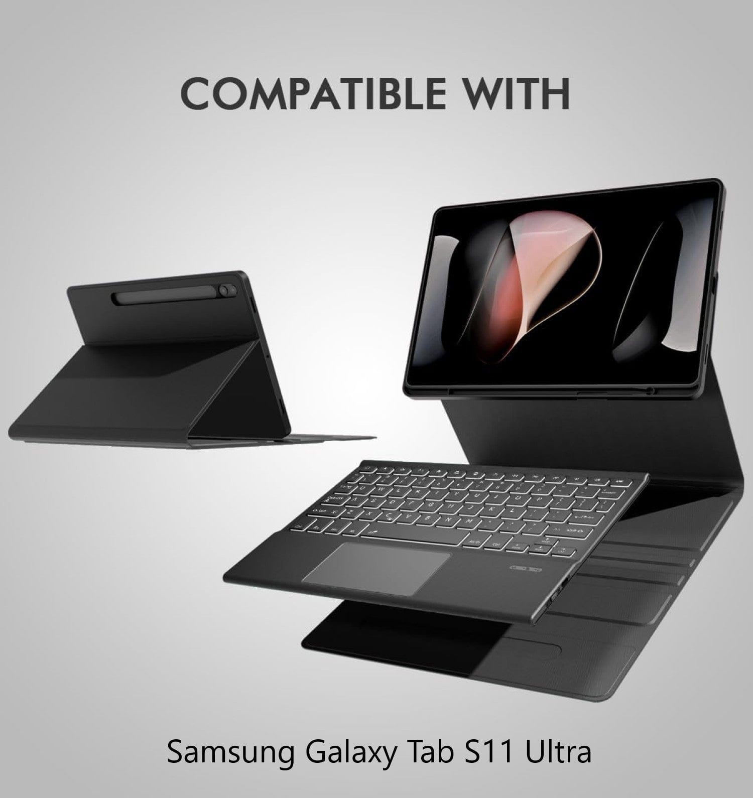 Samsung Galaxy Tab S11 Ultra Keyboard Case - Backlit with Trackpad