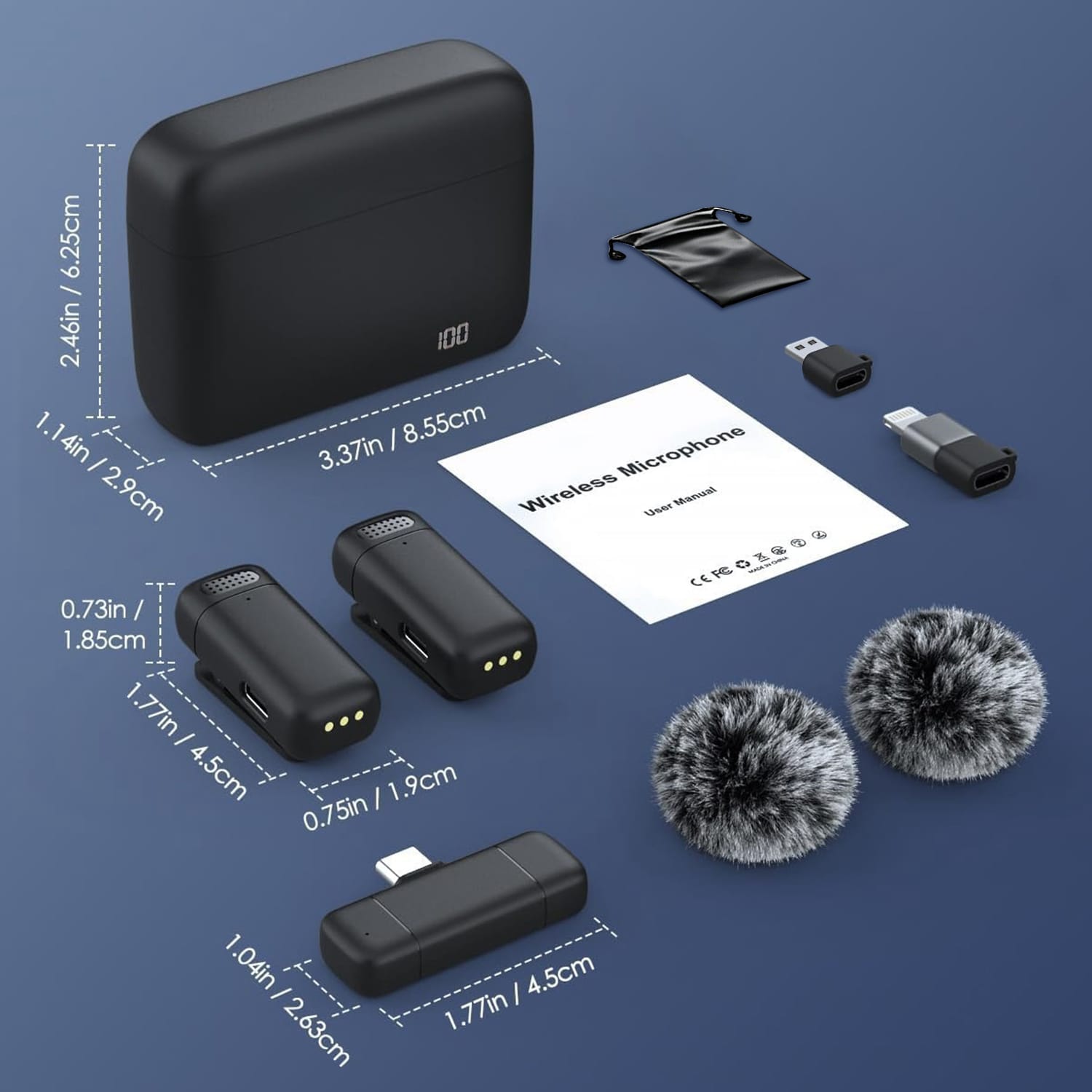 Sahara Wireless Lavalier Microphone - AI Noise Cancellation & 164 ft Range