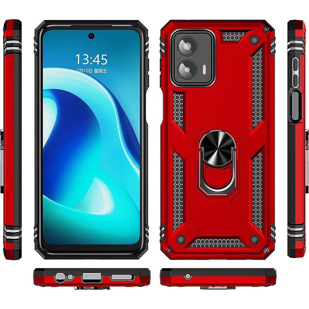 Military Kickstand Series with Belt Clip Case for Motorola Edge+ (2023) - Red