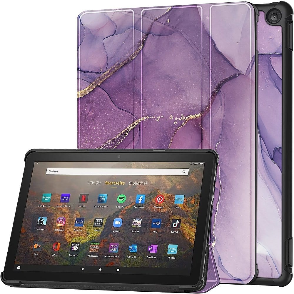 Tri-Fold Folio Case for Amazon Fire HD 10 (2023) - Purple