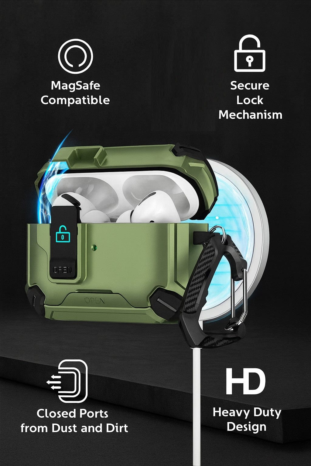 AirPods Pro 3 Case - MagSafe, Heavy-Duty, Secure Lock | Raider Series