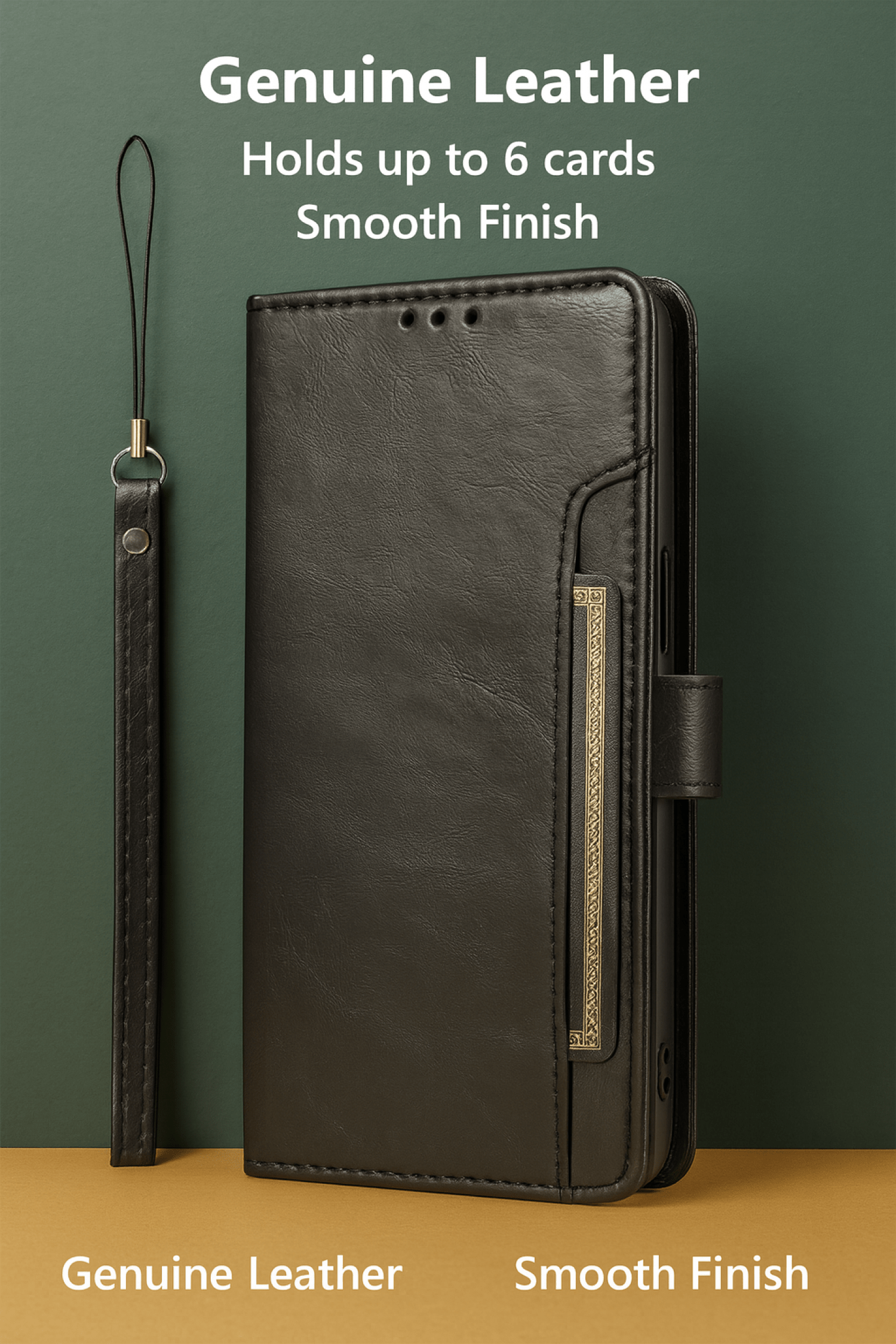 Indy Series Leather Folio Wallet Case Compatible with Magsafe for Apple iPhone 17 Pro