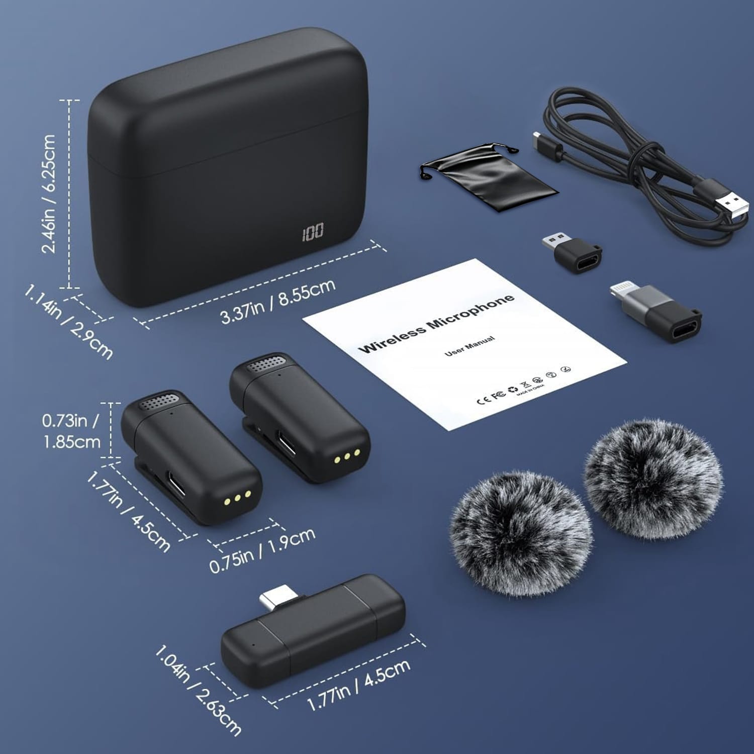 Sahara Wireless Lavalier Microphone - AI Noise Cancellation & 164 ft Range