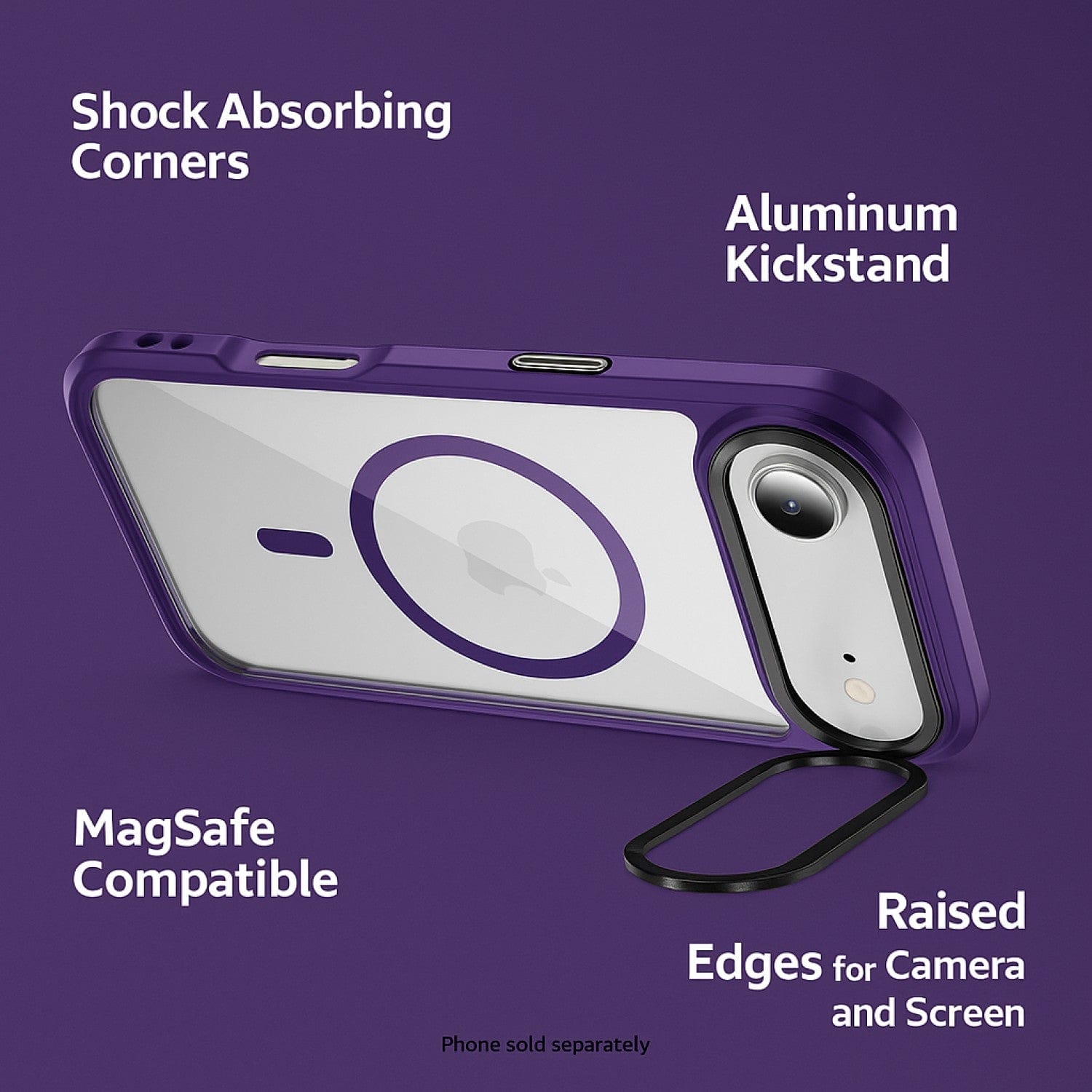 iPhone Air Kickstand Case - Clear Durable Back with Shockproof Edges Magsafe Compatible | Raider ArmorPro Series