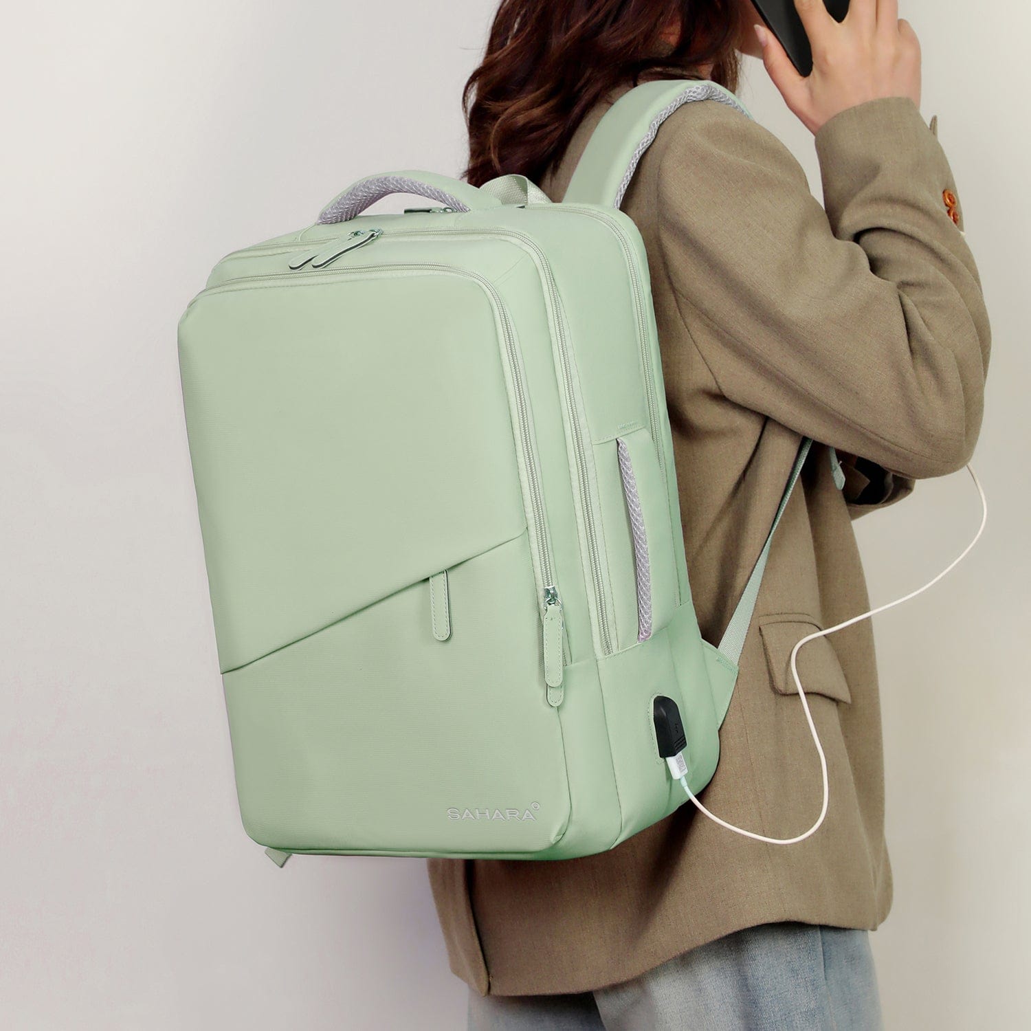 Multi-Compartment Travel & Laptop Backpack with USB Charging Port for Laptops up to 16-inch