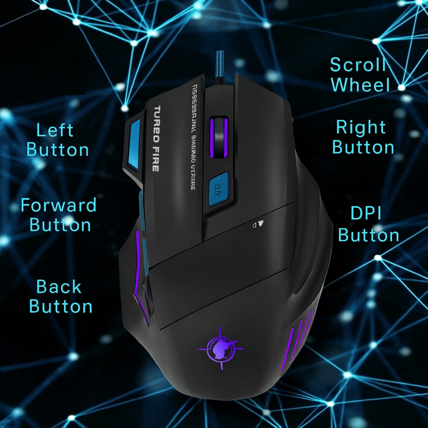Wired Gaming Mouse - RGB LED 7-Button Precision Control | Axis Pro