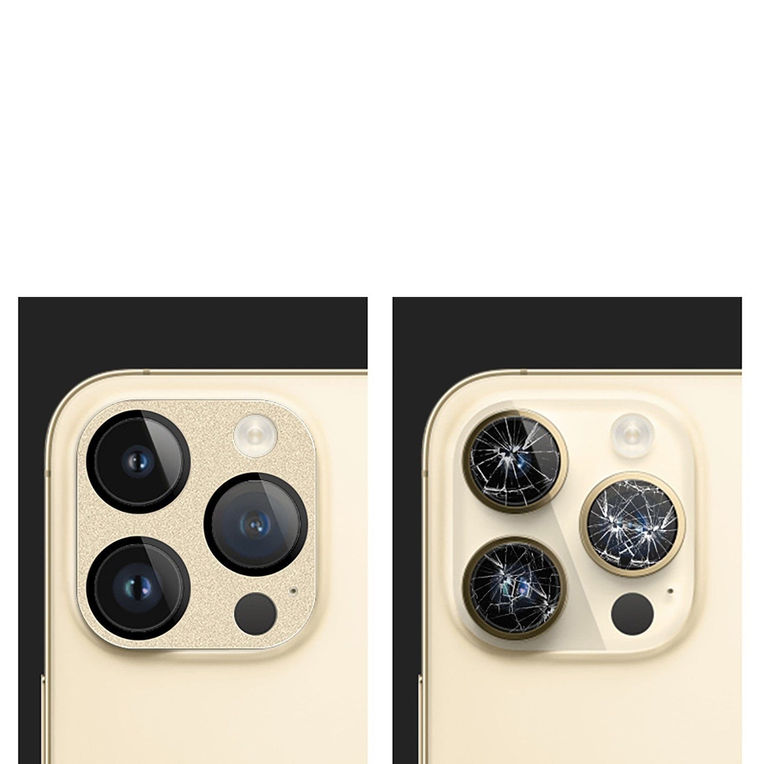 SaharaCase ZeroDamage Camera Lens Protector for Apple iPhone 13 Pro and iPhone 13 Pro Max Gold
