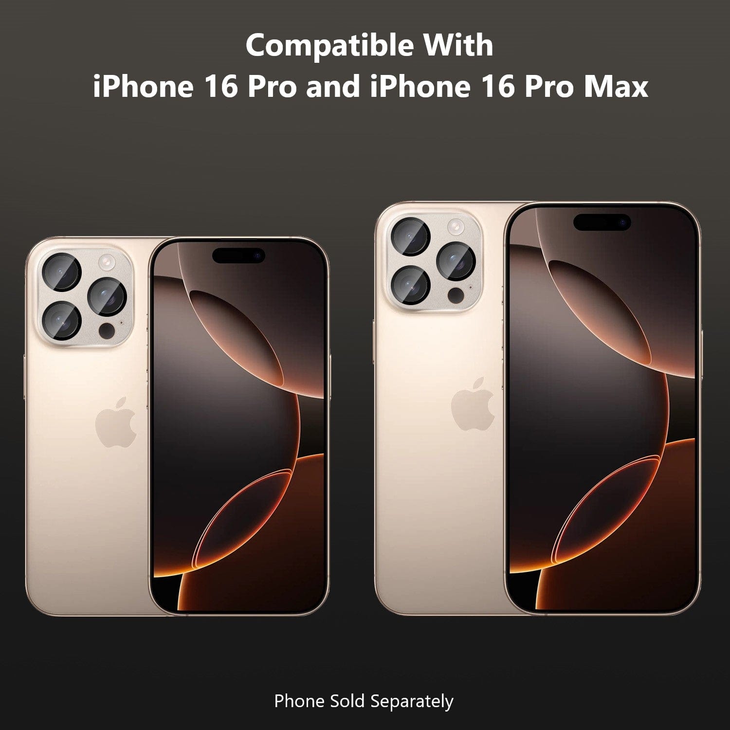 Ultra-Strong Camera Lens Protector for Apple iPhone 16 Pro and 16 Pro Max (2-Pack)