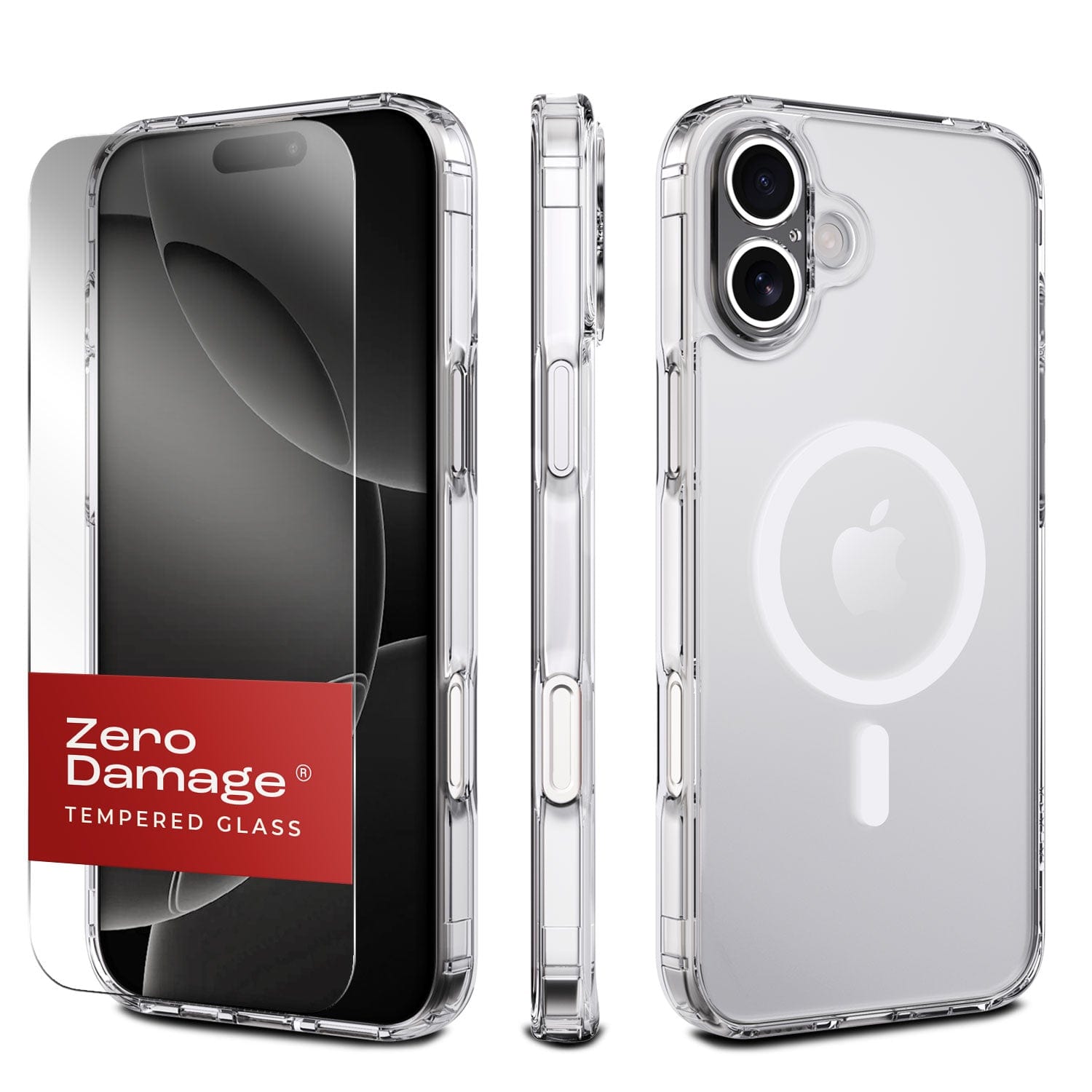 Classic Series Clear Case & Tempered Glass Kit - Apple iPhone 16