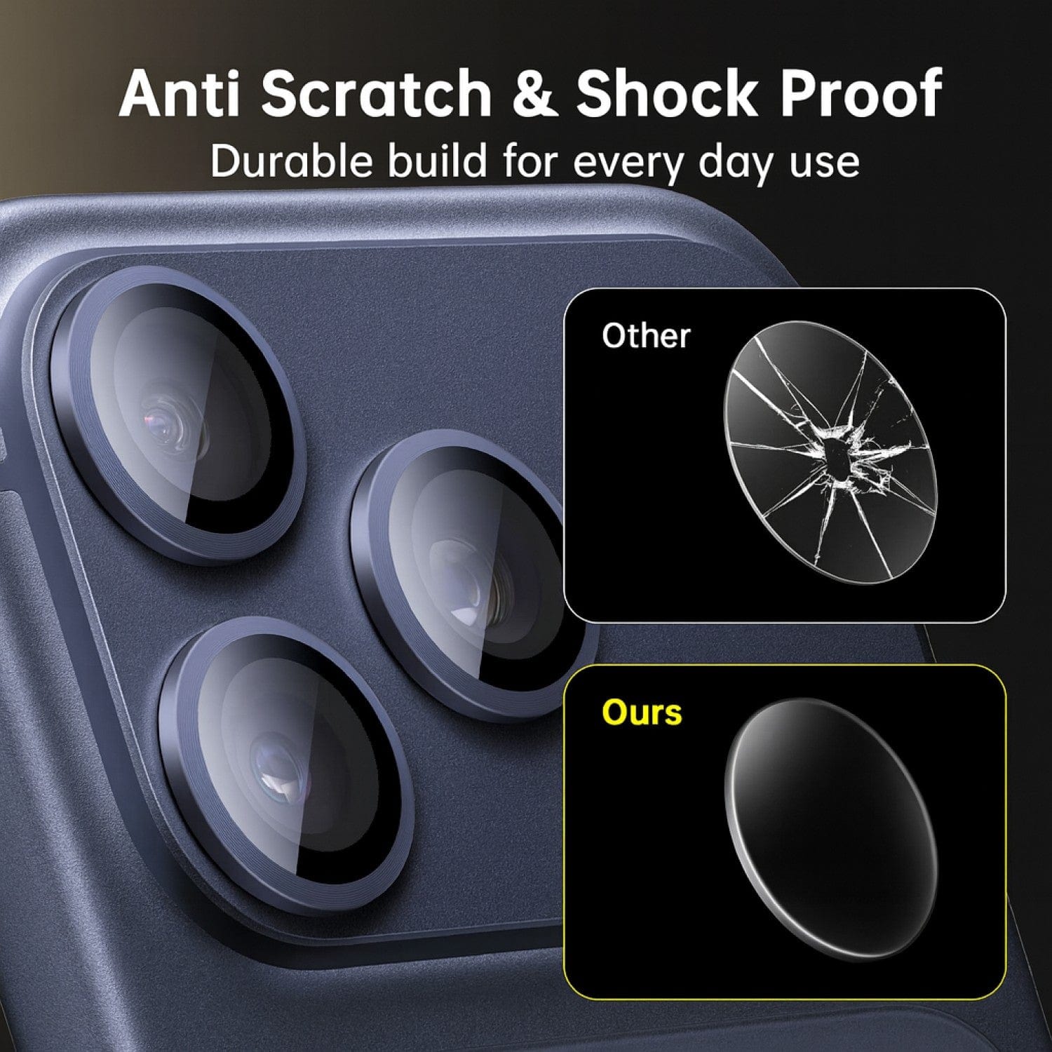 iPhone 17 Pro / 17 Pro Max Camera Protector - Titanium Glass (2-Pack) | ZeroDamage