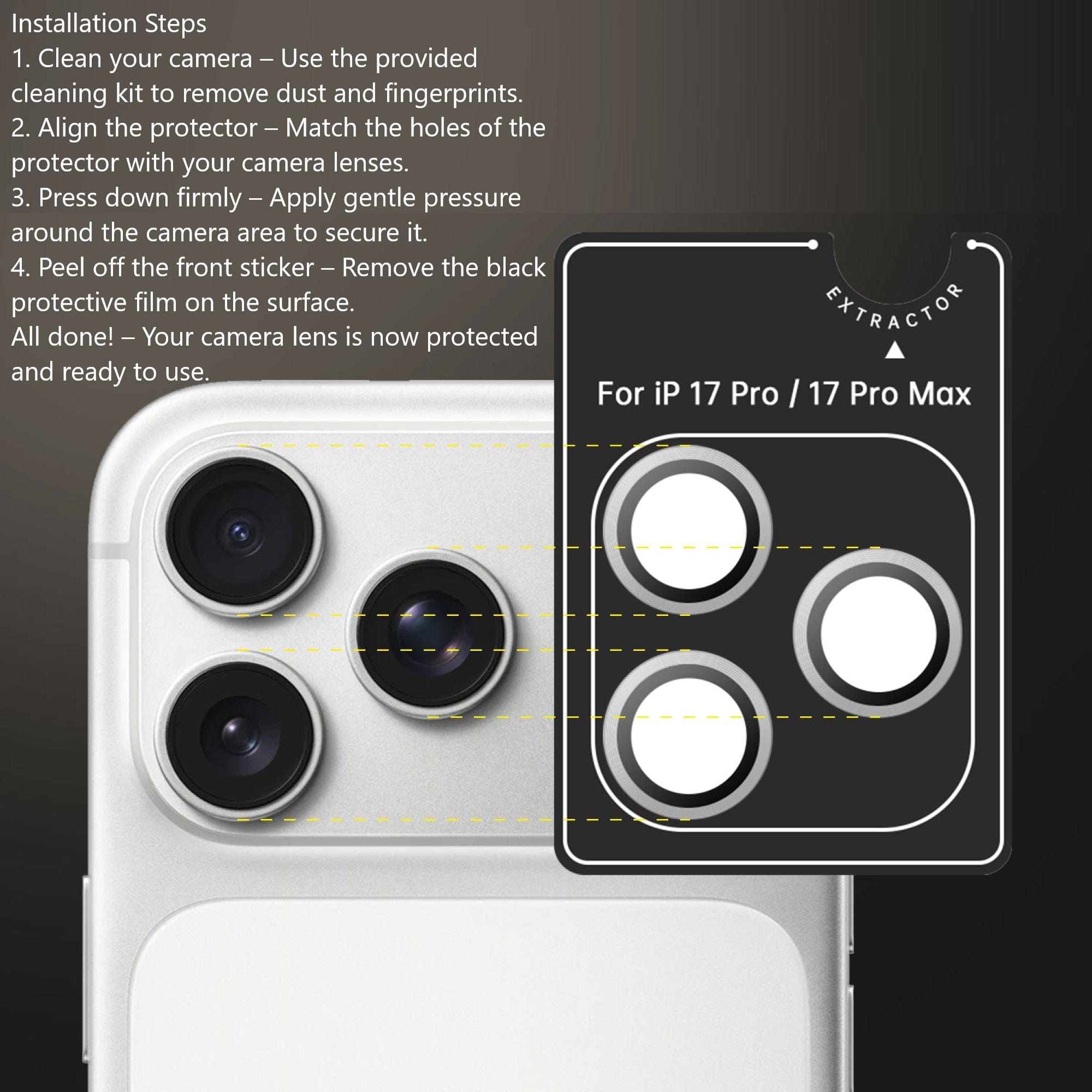 iPhone 17 Pro / 17 Pro Max Camera Protector - Titanium Glass (2-Pack) | ZeroDamage
