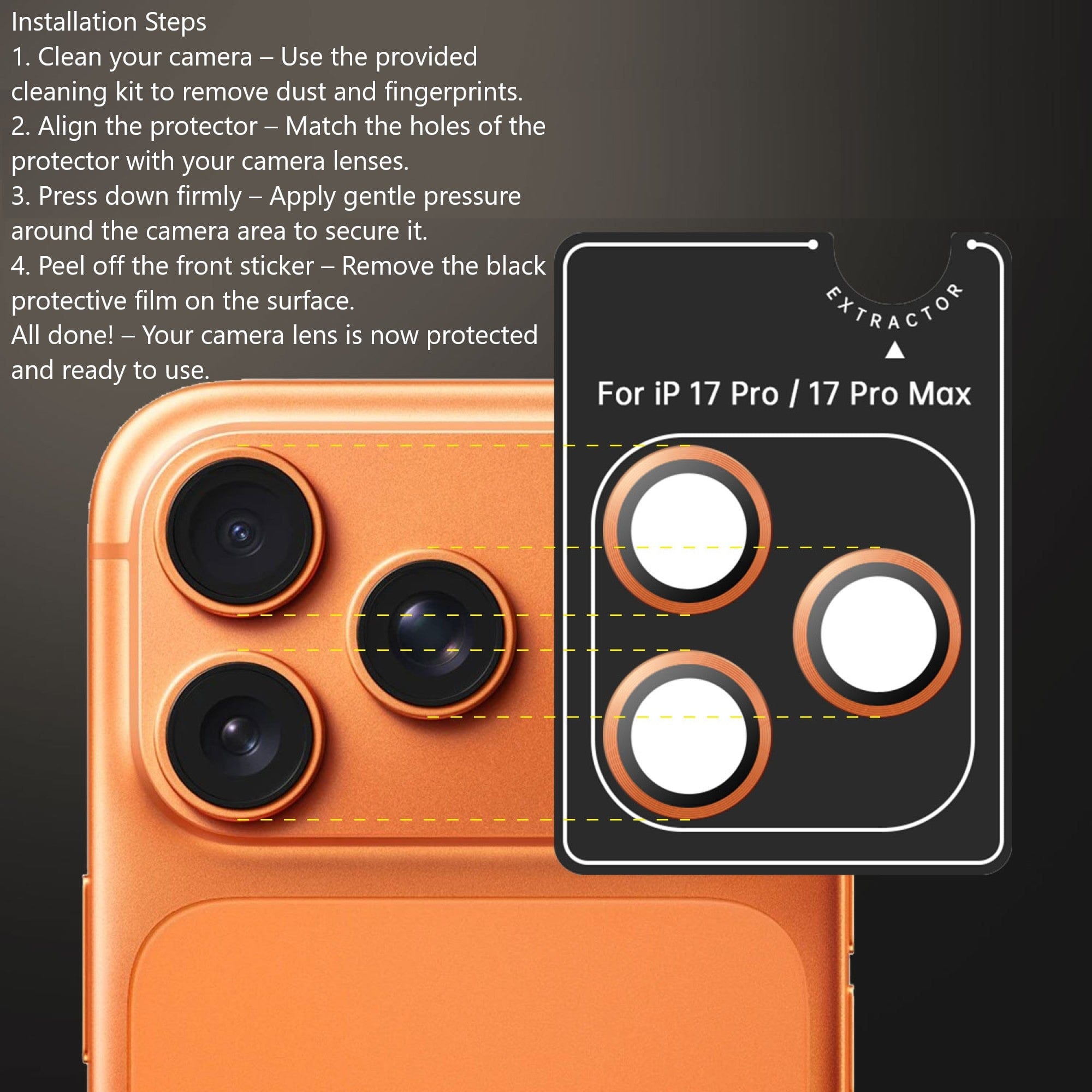 iPhone 17 Pro / 17 Pro Max Camera Protector - Titanium Glass (2-Pack) | ZeroDamage