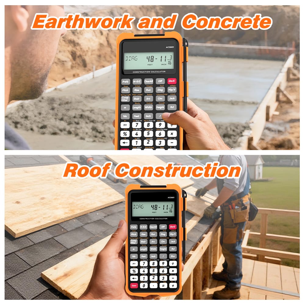 Sahara Construction Calculator - 200+ Engineering Functions & 2.6" LCD Display