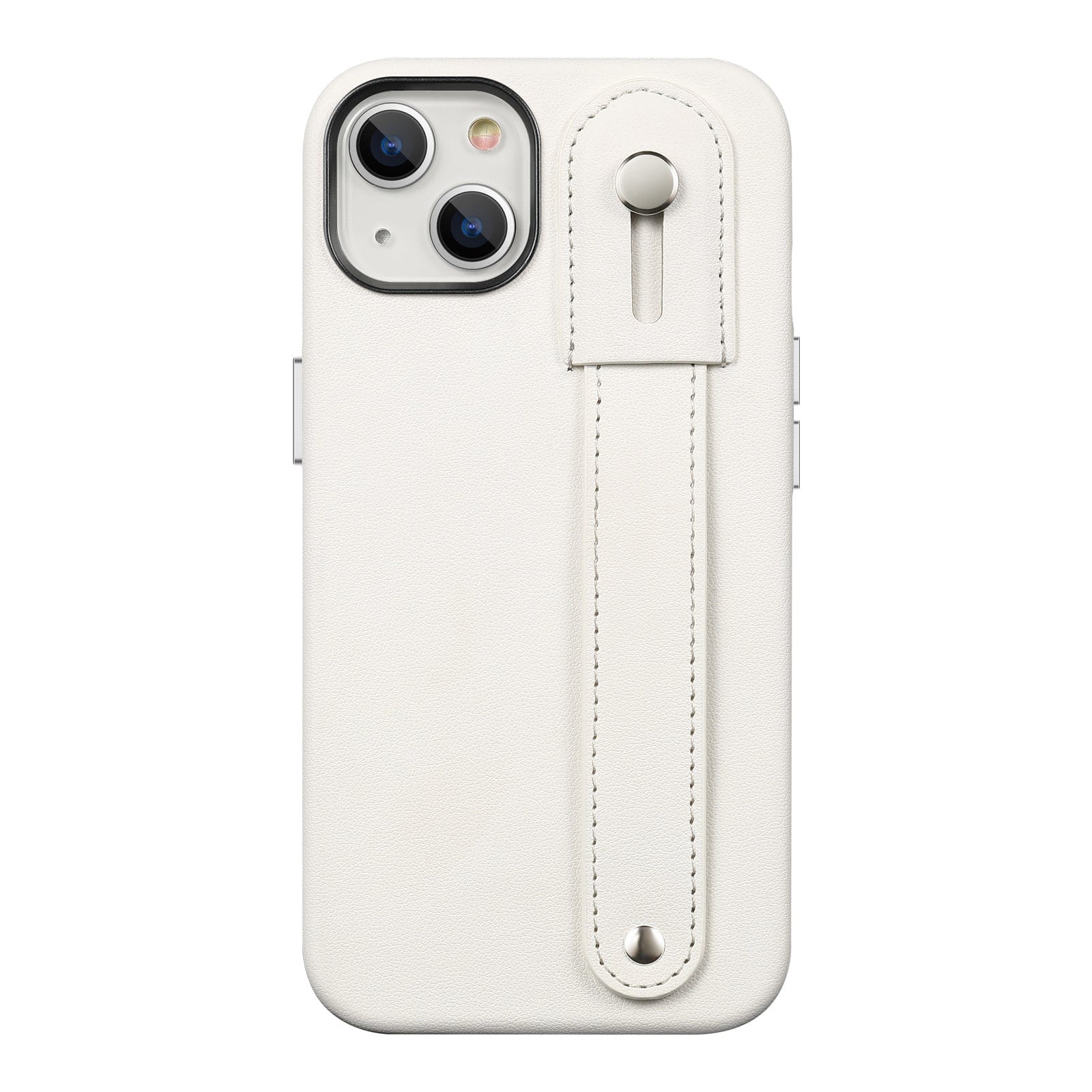 Genuine Leather FingerGrip Series Case with MagSafe for Apple iPhone 15 Plus - White