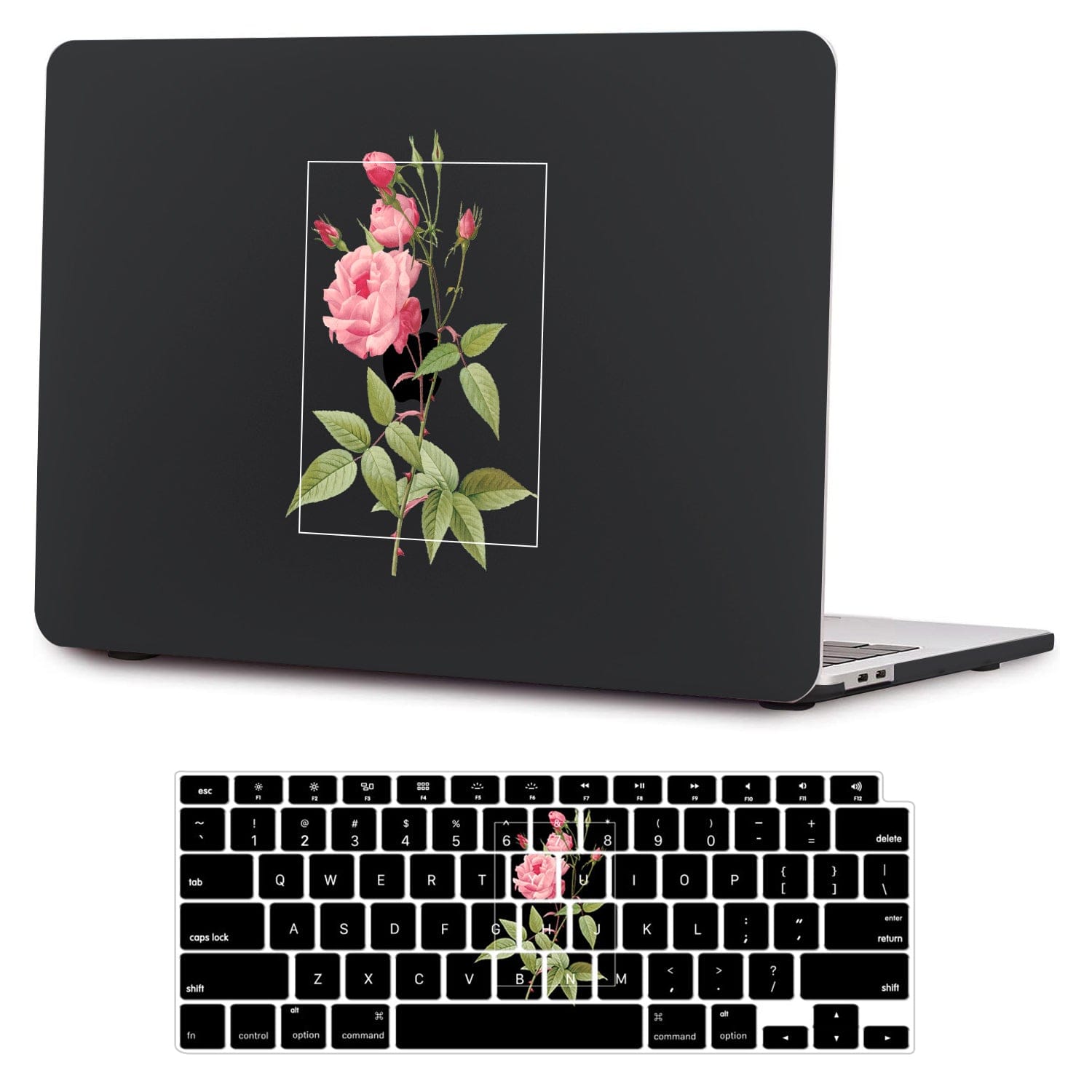 Hybrid-Flex Arts Case for Apple MacBook Air 13" M1 Chip Laptops - Black Rose