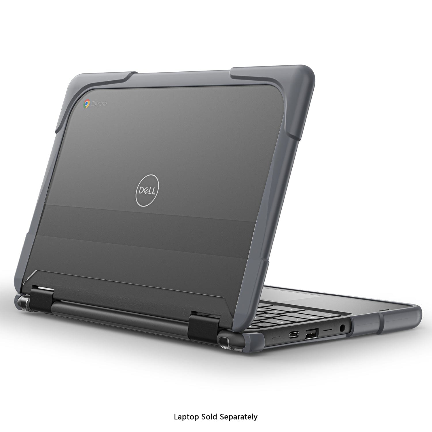 DualShock Laptop Case for Dell 3120/3110/3100 Clamshell & 2-in-1 Chromebook - Gray/Clear