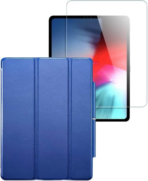 Apple iPad Pro 12.9" (4th,5th, and 6th Gen 2020-2022) Protection Kit Bundle - ESR Folio Case with Tempered Glass Screen (Blue)