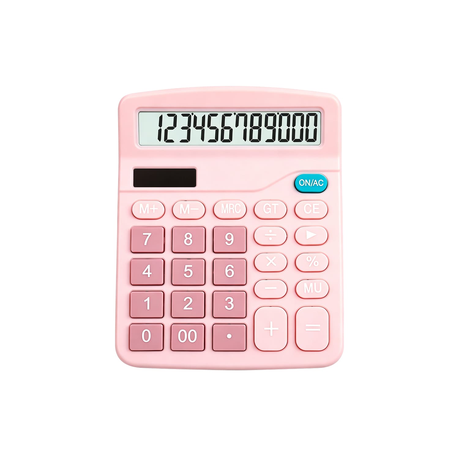 12-Digit Desktop Calculator - Dual Power Solar & Battery