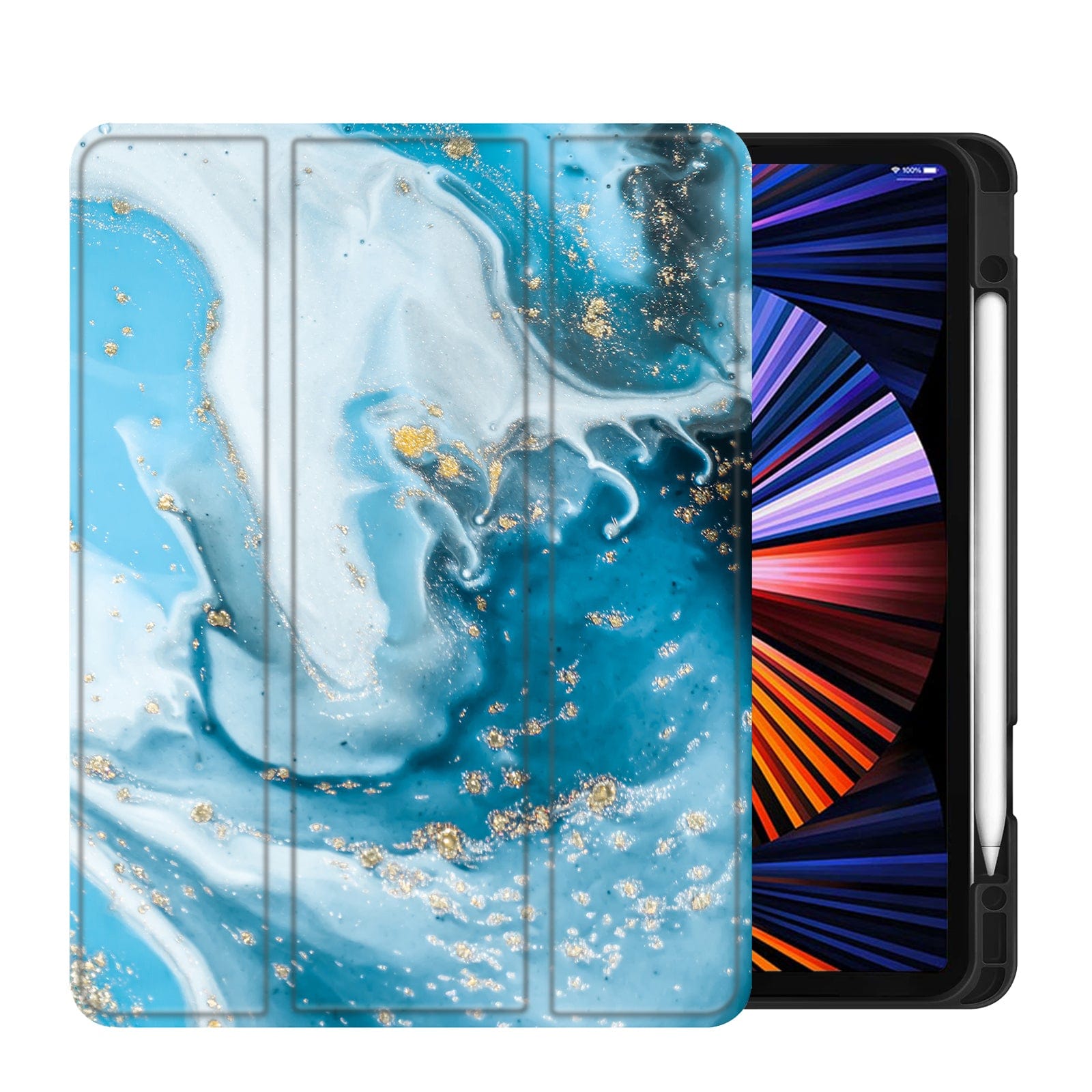 Inspire Series Tri-Fold Folio Marble Design Case - iPad Pro 11" (3rd/4th Gen)