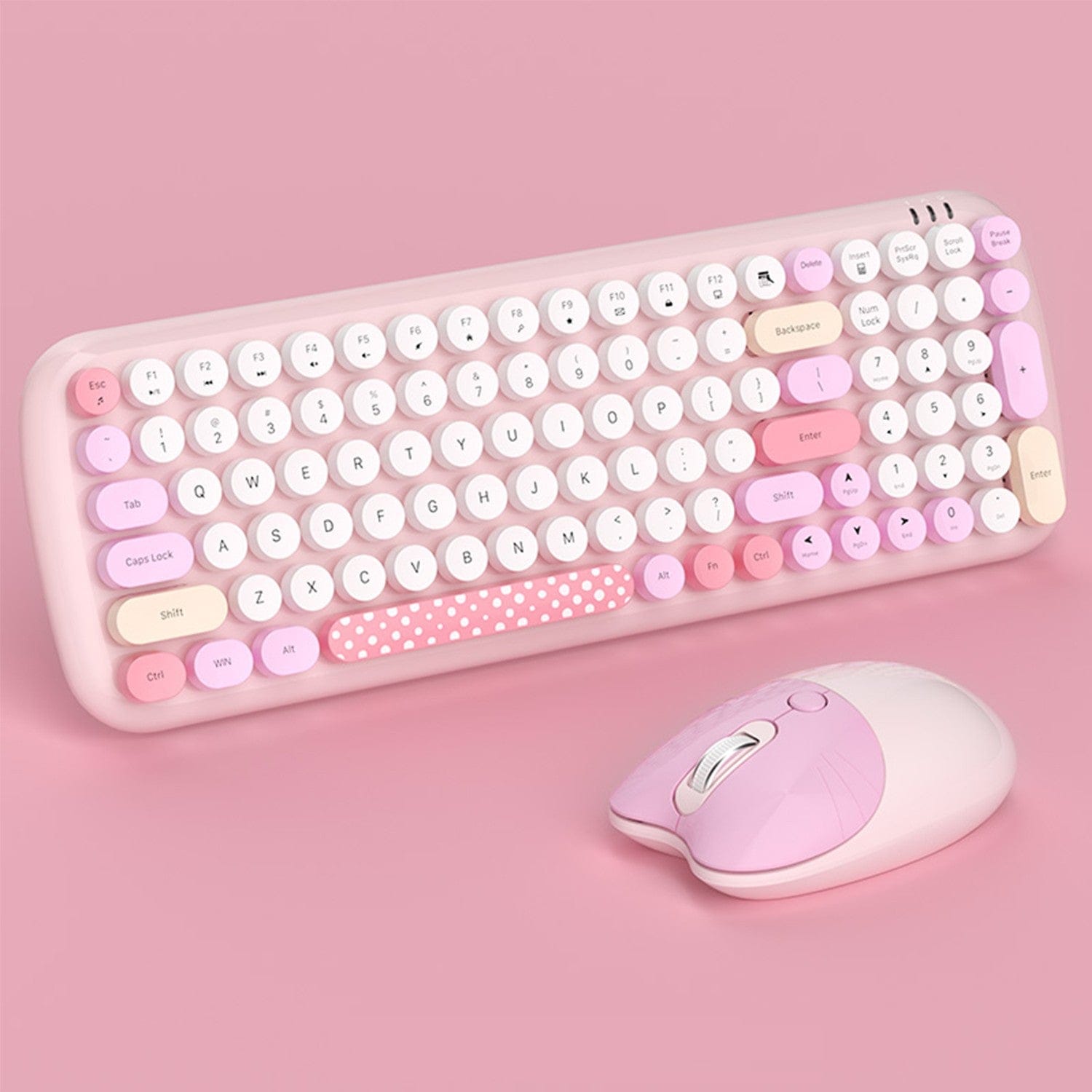 Wireless Keyboard & Mouse Combo - Soft Click, Colorful 100 Keys