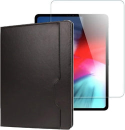 Apple iPad Pro 12.9" (4th,5th, and 6th Gen 2020-2022) Protection Kit Bundle - Business Folio Case with Tempered Glass Screen - Black
