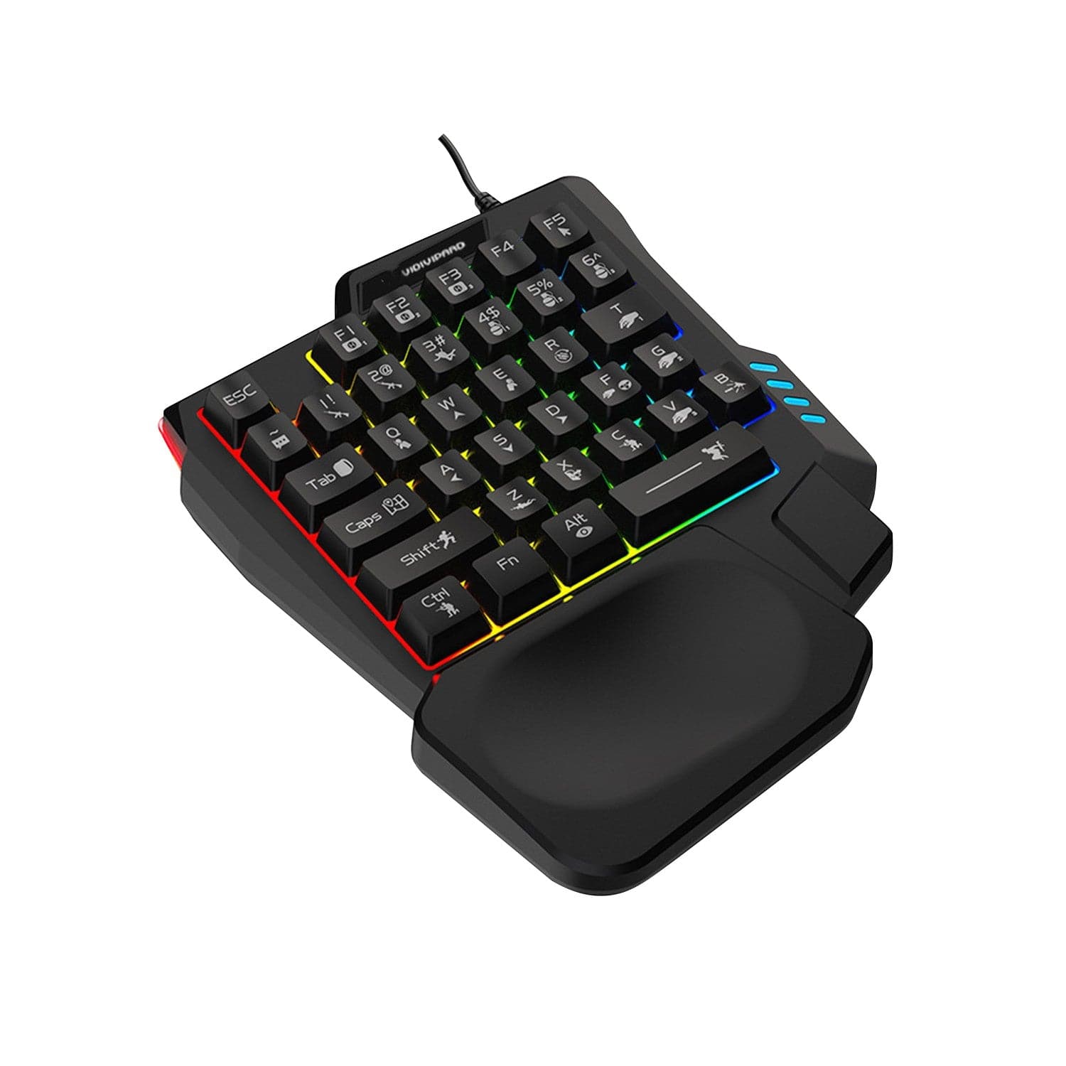 Ergonomic Wired Gaming Keyboard - LED Rainbow Backlight, 35-Key | Ultima Series