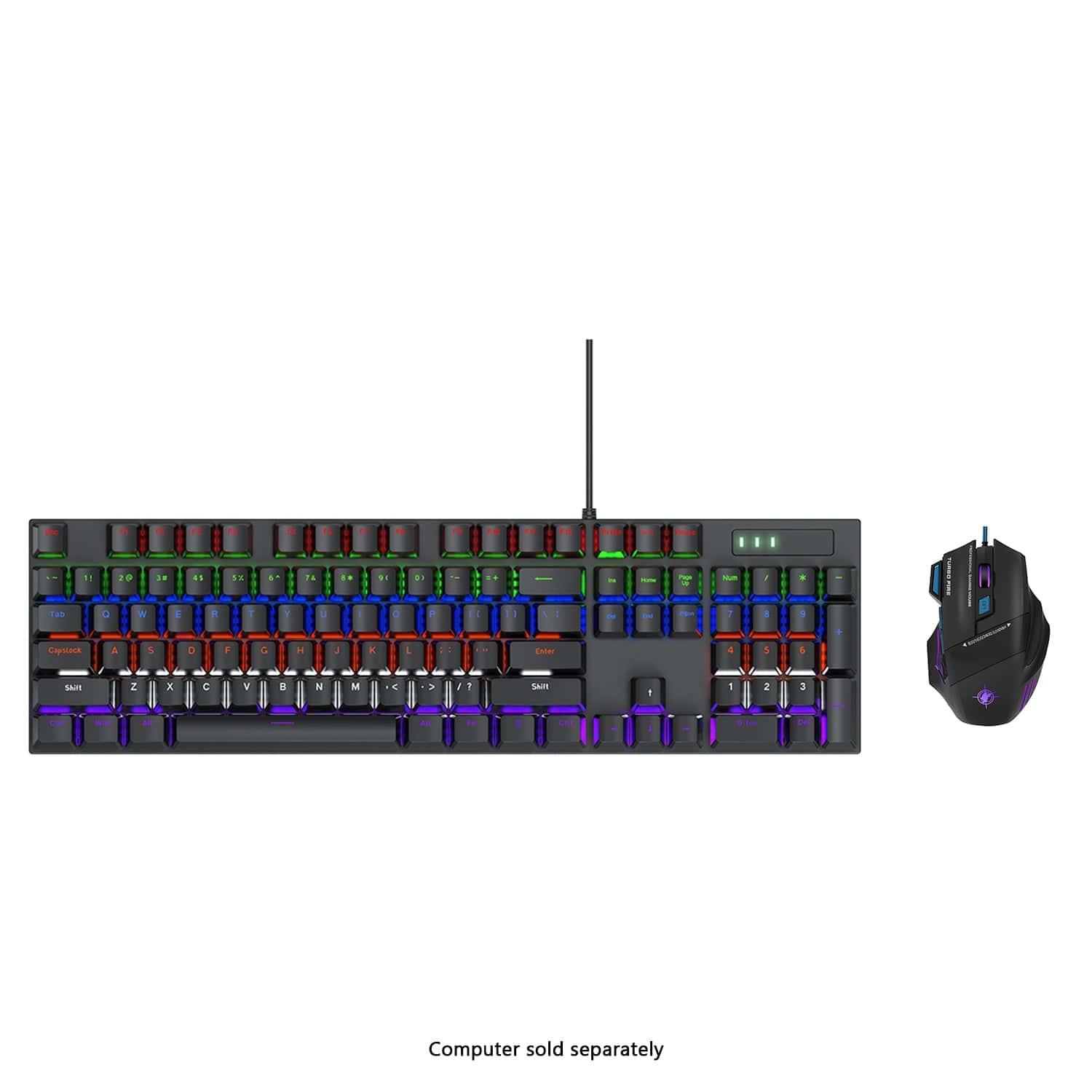 Wired Gaming Keyboard & Mouse Combo - 104-Key Anti-Ghosting RGB Backlight