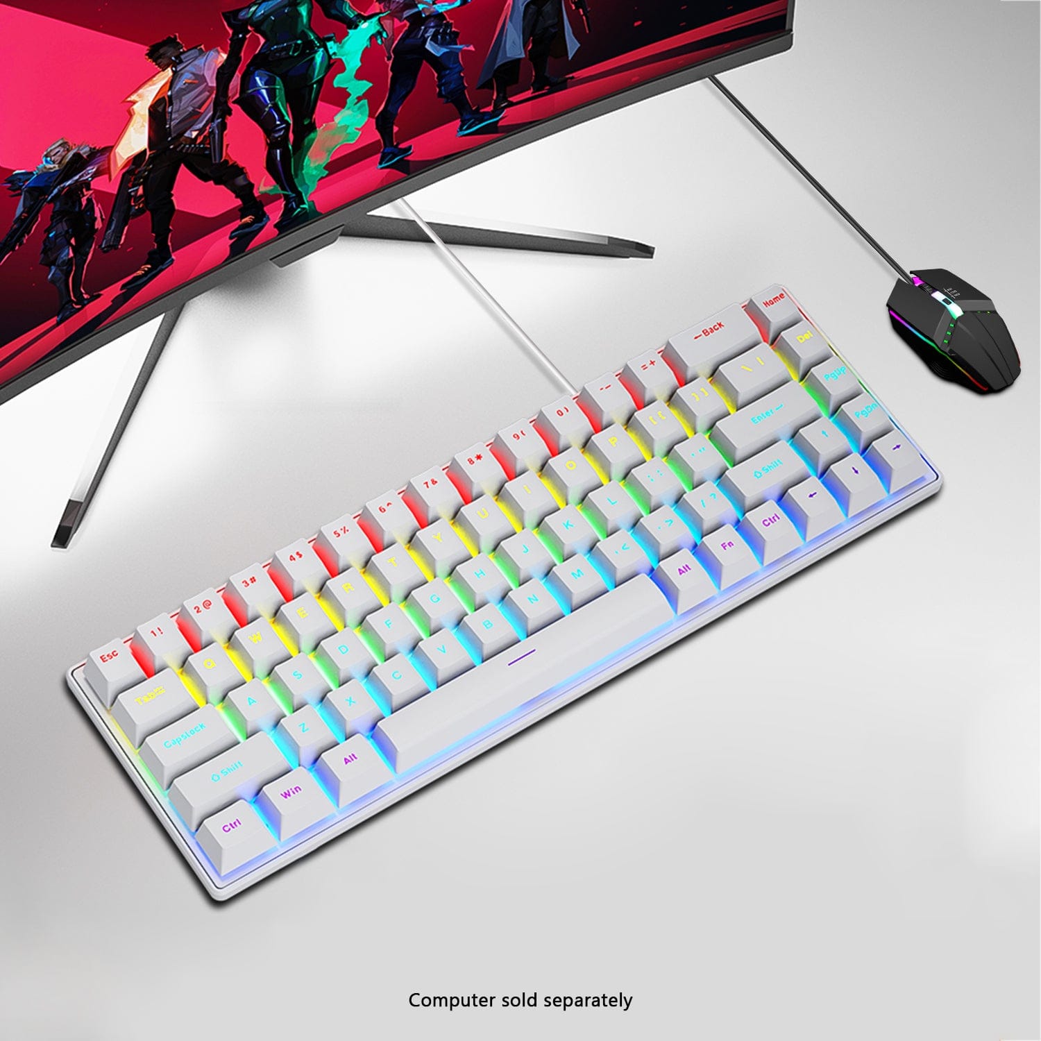 Wired Gaming Keyboard & Mouse Combo - Anti-Ghosting Multi-Key, 68 Keys