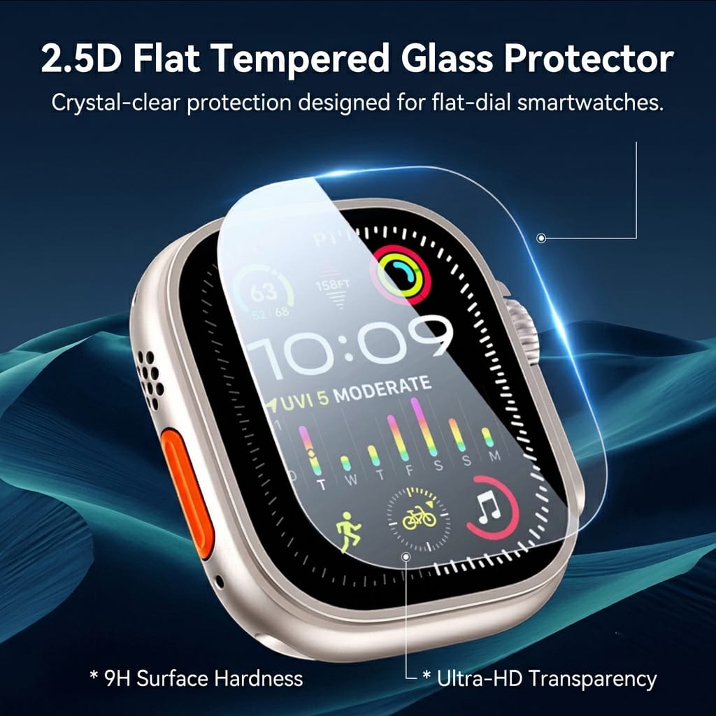 Apple Watch Ultra 1/2/3 (49mm) Screen Protector - 2.5D Flat Tempered Glass | ZeroDamage