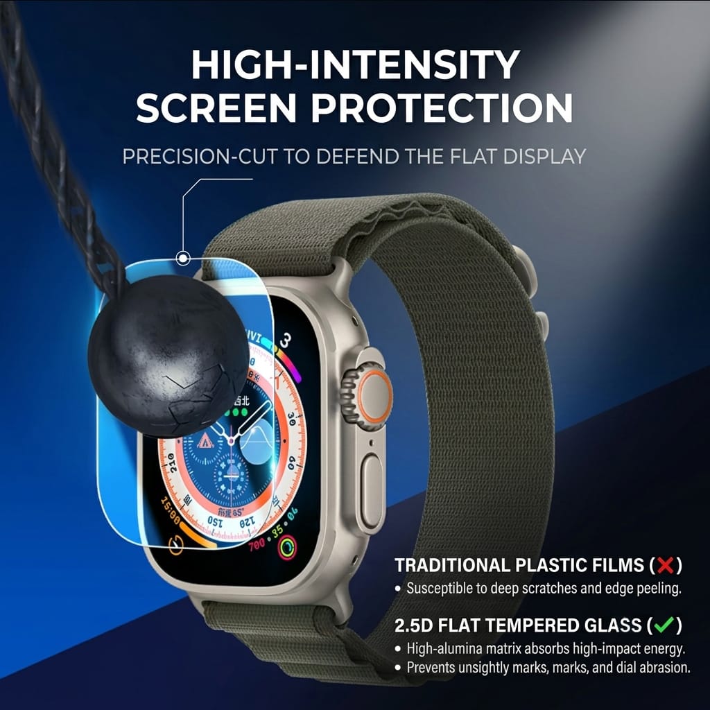 Apple Watch Ultra 1/2/3 (49mm) Screen Protector - 2.5D Flat Tempered Glass | ZeroDamage