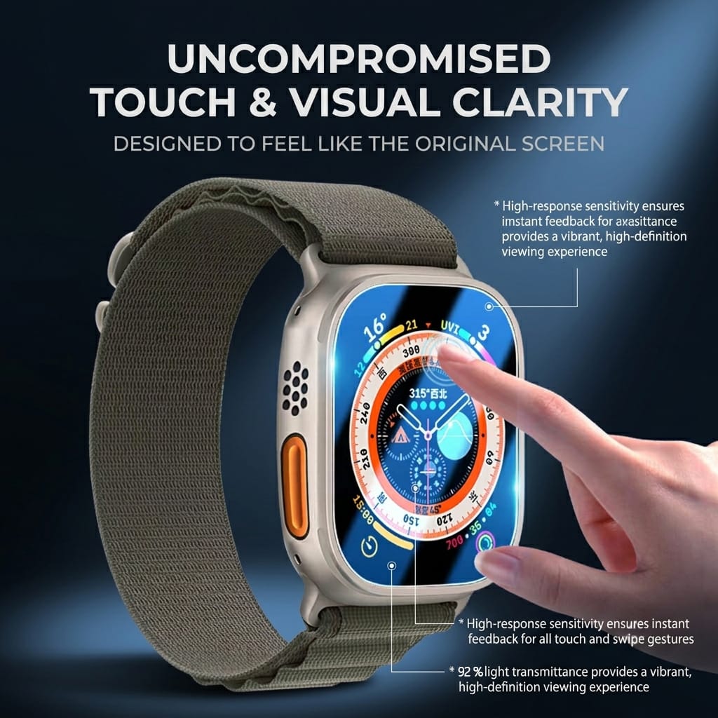 Apple Watch Ultra 1/2/3 (49mm) Screen Protector - 2.5D Flat Tempered Glass | ZeroDamage