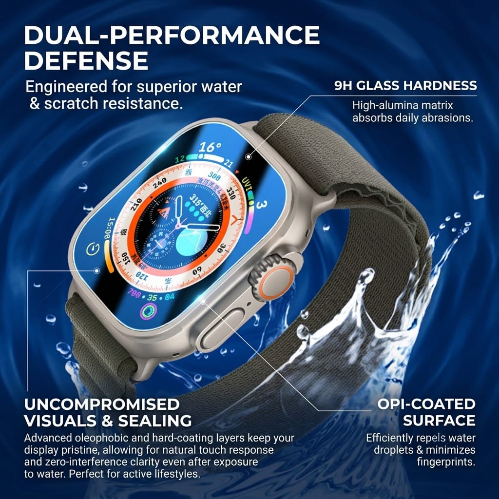 Apple Watch Ultra 1/2/3 (49mm) Screen Protector - 2.5D Flat Tempered Glass | ZeroDamage
