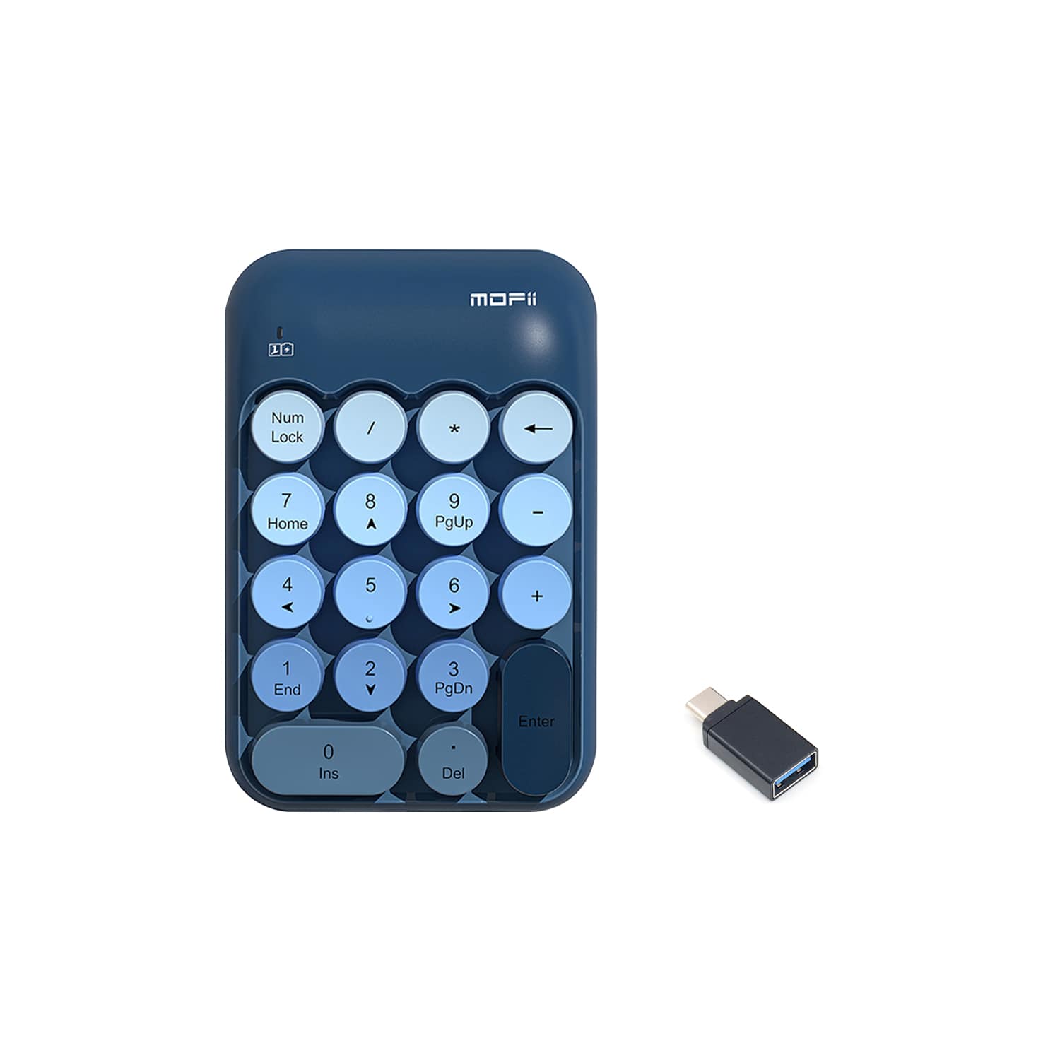 Wireless Numeric Keypad - Retro Ergonomic Design