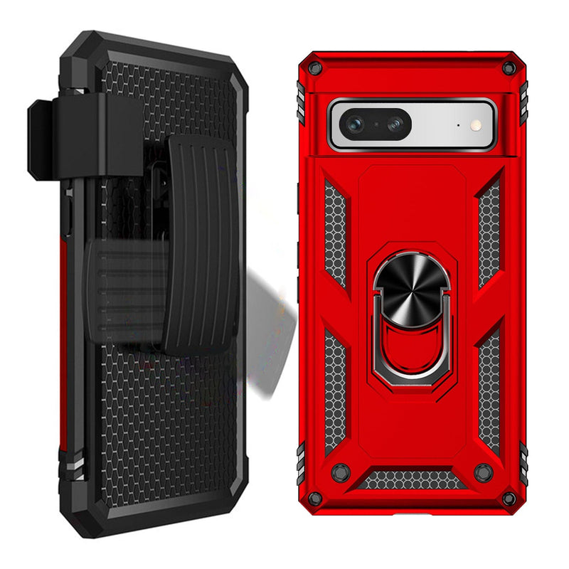 Military Kickstand Series Case for Google Pixel 7a (2023) - Red