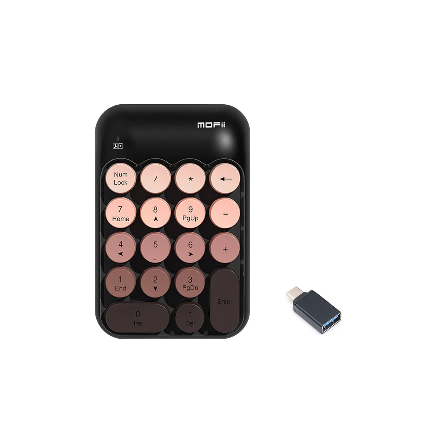 Wireless Numeric Keypad - Retro Ergonomic Design
