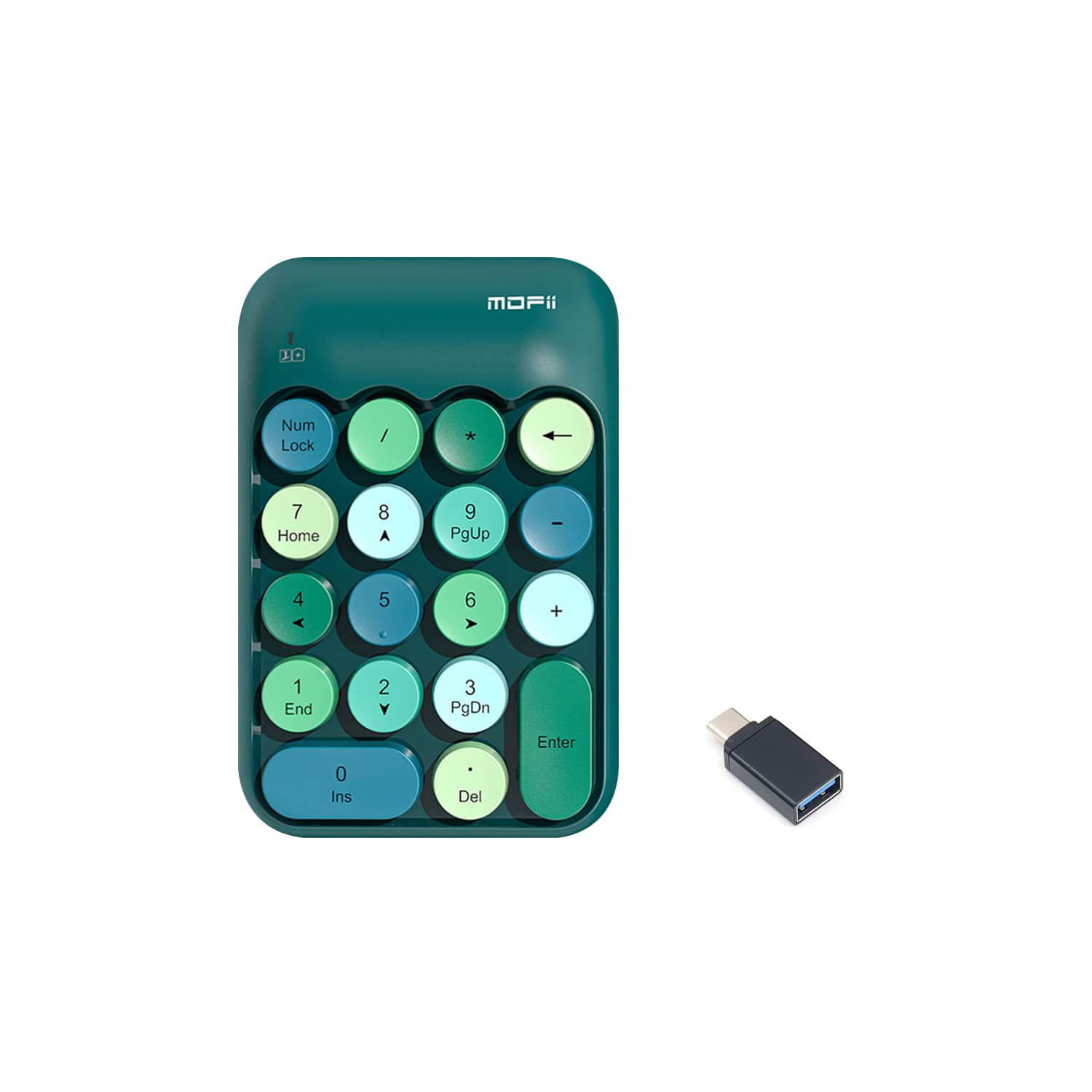 Wireless Numeric Keypad - Retro Ergonomic Design